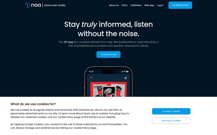 Screenshot von newsoveraudio.com