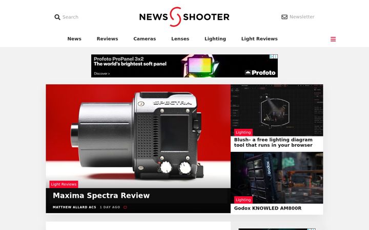 Screenshot of newsshooter.com
