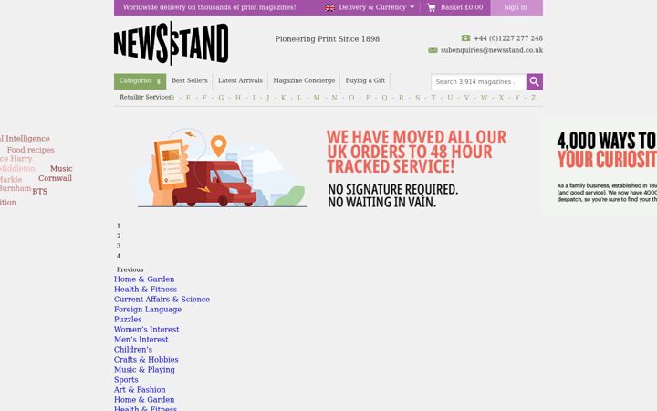 Screenshot of newsstand.co.uk