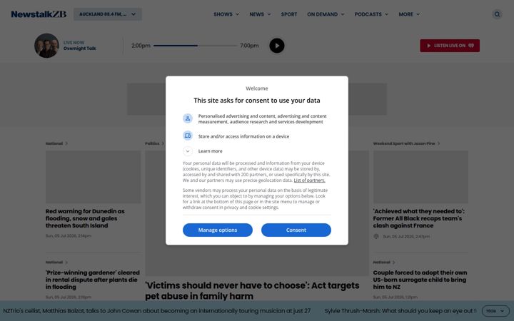 Screenshot of newstalkzb.co.nz