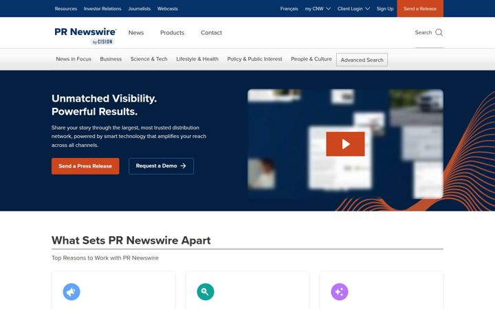 Екранна снимка на newswire.ca
