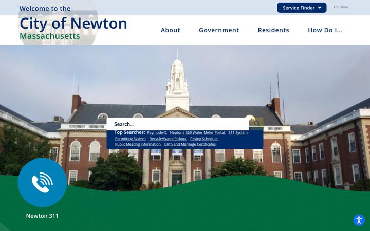 Screenshot of newtonma.gov