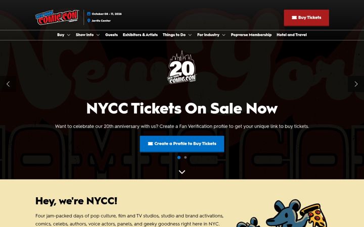 Screenshot of newyorkcomiccon.com