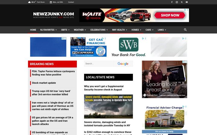 Screenshot of newzjunky.com