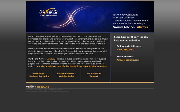 Screenshot of nexario.net