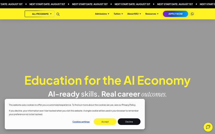 Screenshot of nexford.edu