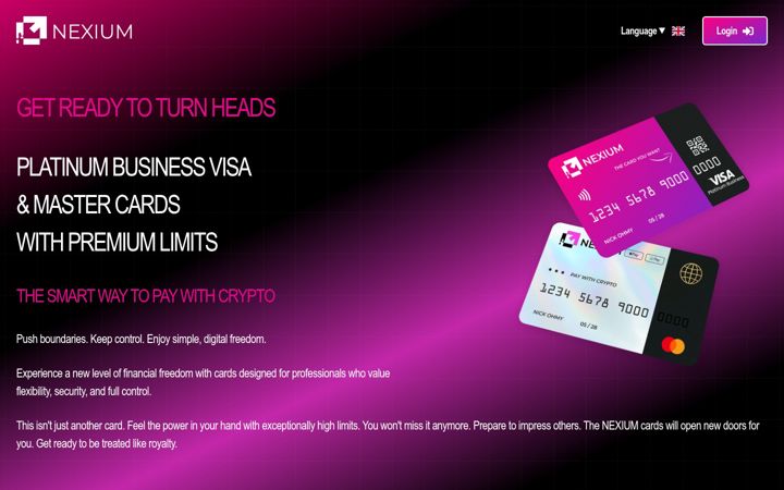 Screenshot of nexium-cards.com