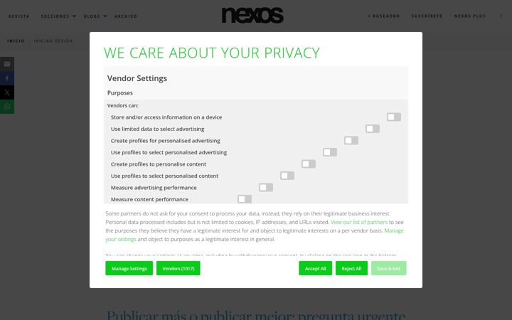 Screenshot of nexos.com.mx
