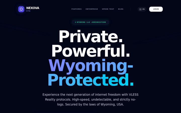 Screenshot of nexovavpn.com
