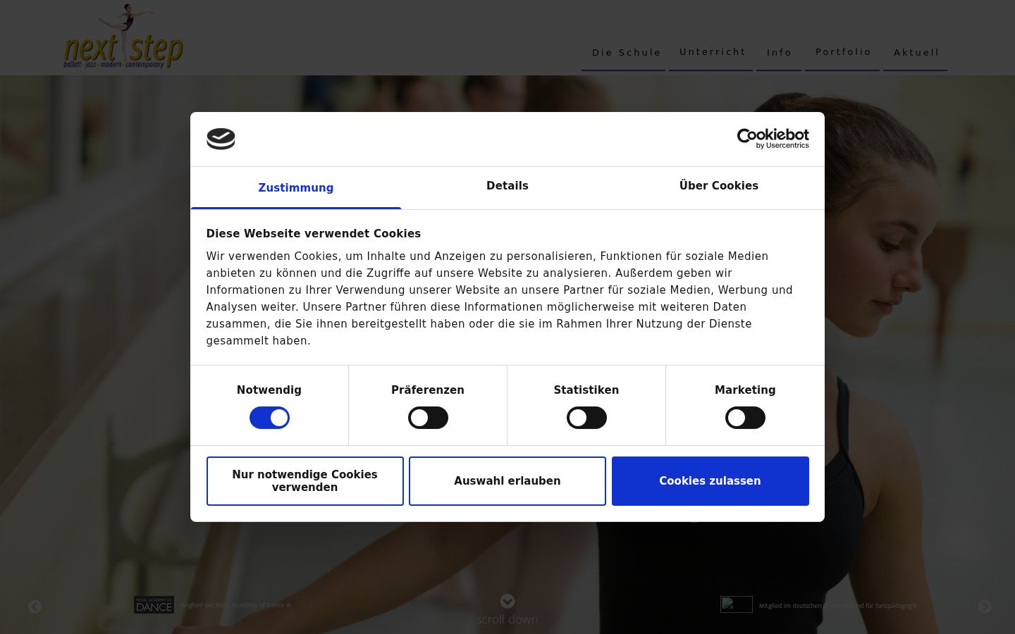 Sutikimo reklamjuostės, rodytos prieš bet kokią sąveiką, ekrano kopija