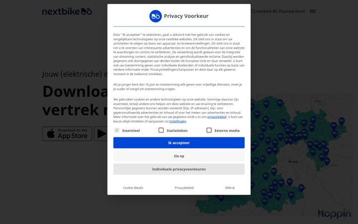Screenshot ta' nextbike.be