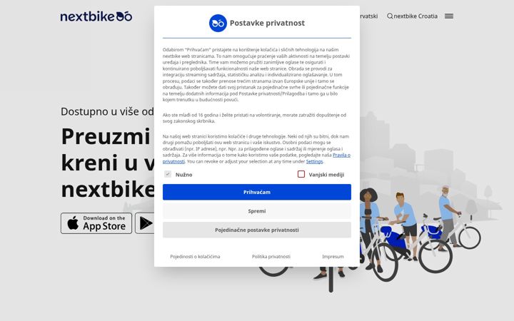 Screenshot of nextbike.hr