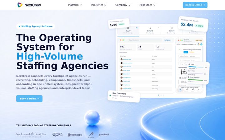 Screenshot of nextcrew.com