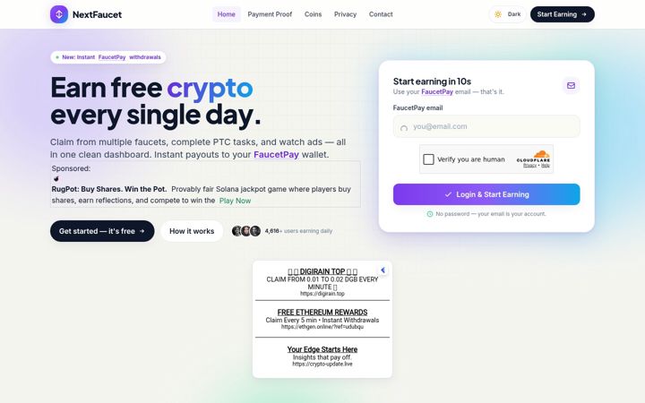 Screenshot of nextfaucet.com
