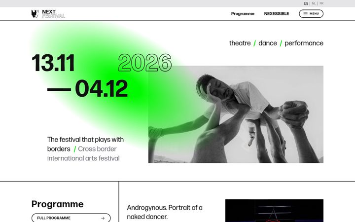 Screenshot of nextfestival.eu