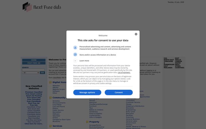 Screenshot of nextfreeads.com