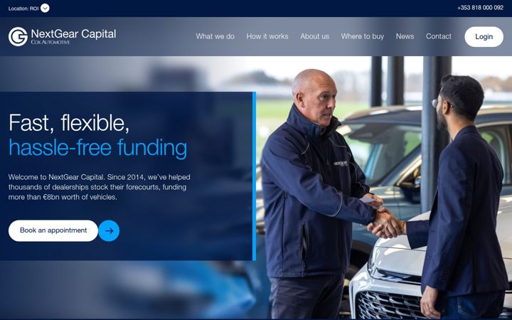 Screenshot van nextgearcapital.ie
