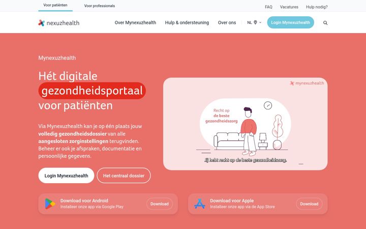 Screenshot of nexuzhealth.be