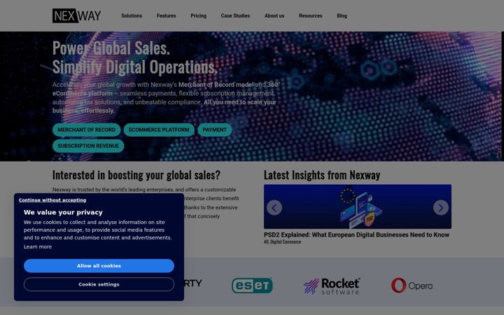 Screenshot of nexway.com