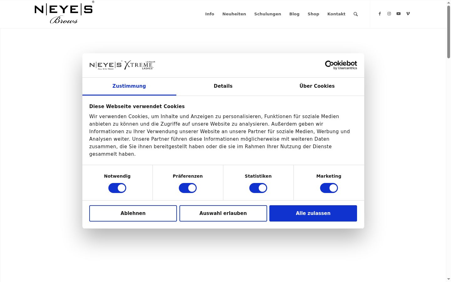 Snimka zaslona bannera za privolu prikazanog prije bilo kakve interakcije