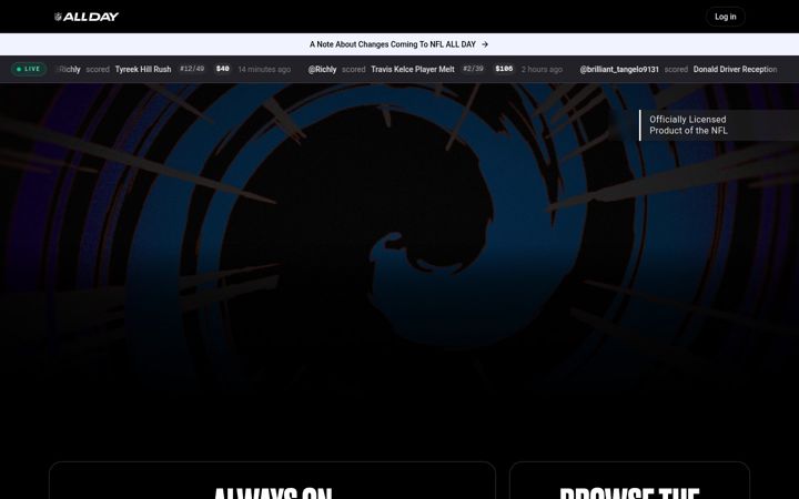Screenshot of nflallday.com