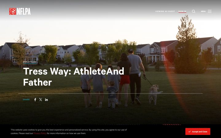 Screenshot of nflpa.com