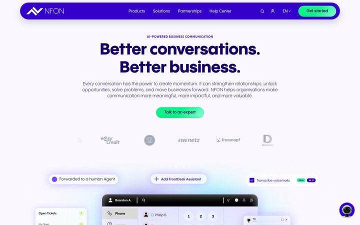 Screenshot of nfon.com