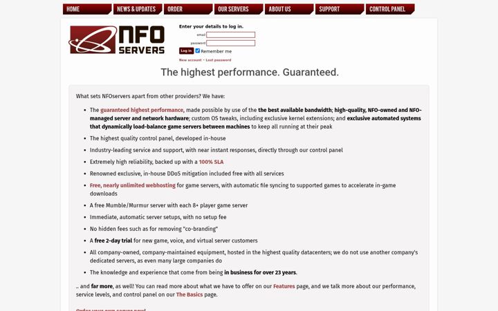 Ekrānuzņēmums no nfoservers.com