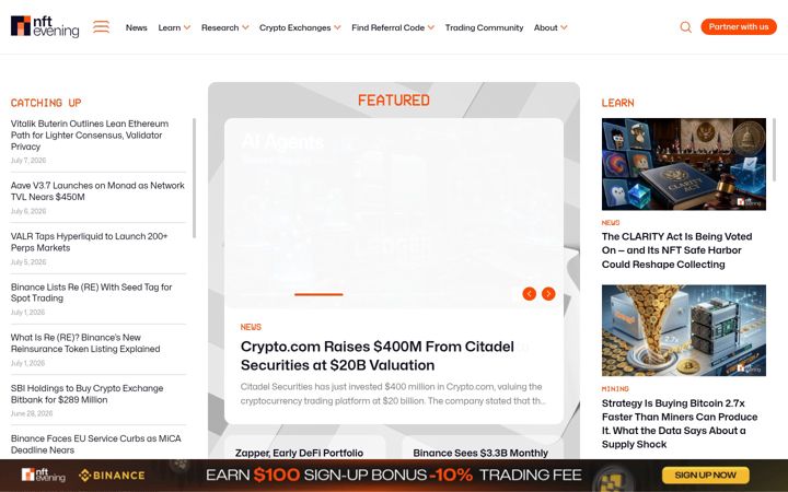 Screenshot of nftevening.com