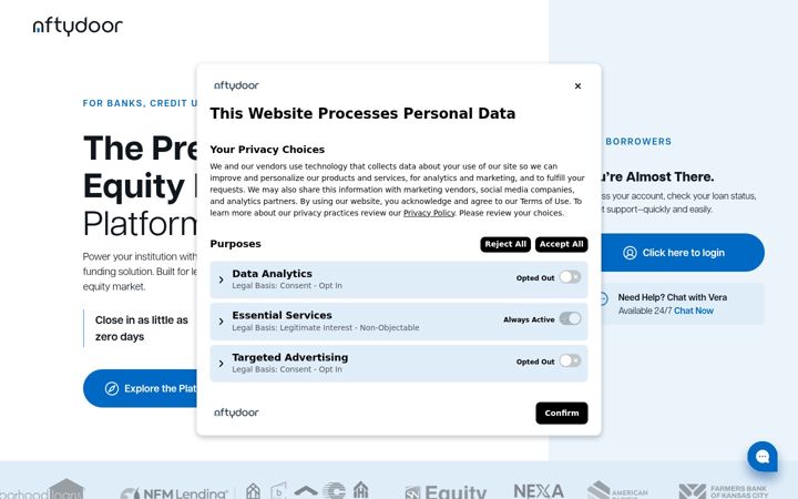 Screenshot of nftydoor.com