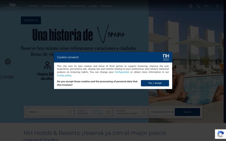 Screenshot ta' nh-hoteles.es