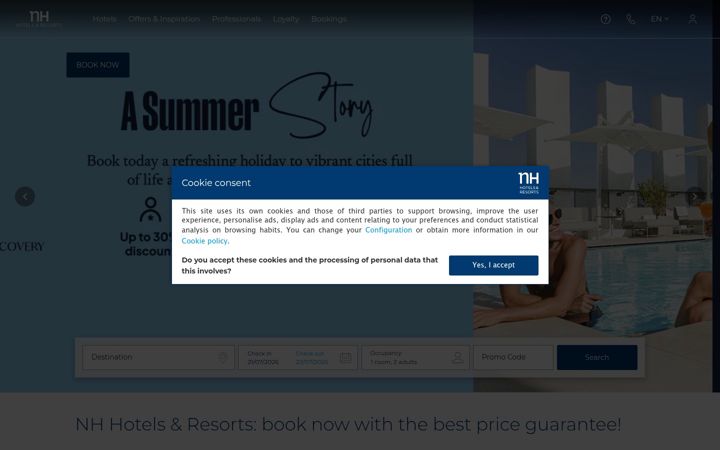 Captura de ecrã de nh-hotels.net