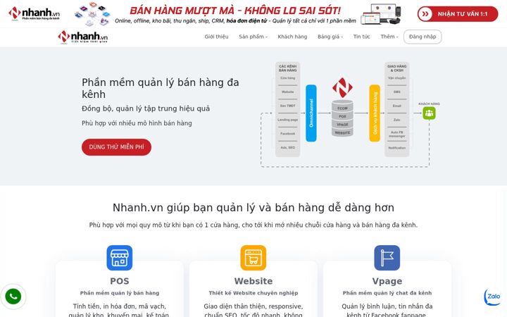 Screenshot of nhanh.vn