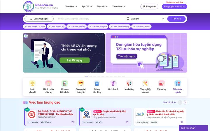 Screenshot of nhansu.vn