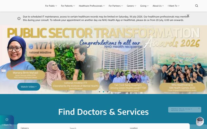 Screenshot of nhghealth.com.sg