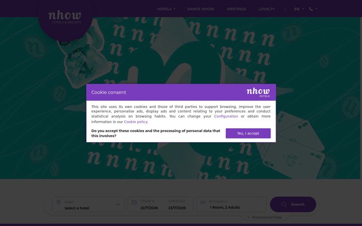 Snimka zaslona za nhow-hotels.com
