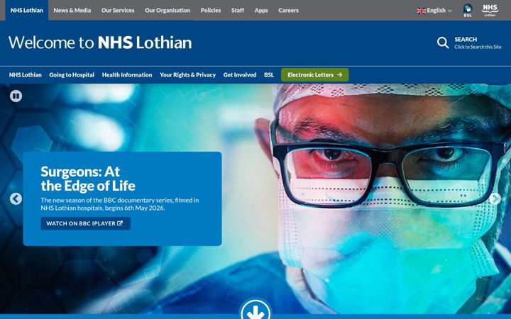 Screenshot of nhslothian.scot