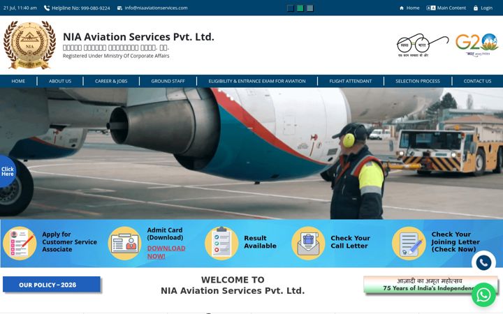 Skärmbild av niaaviationservices.com