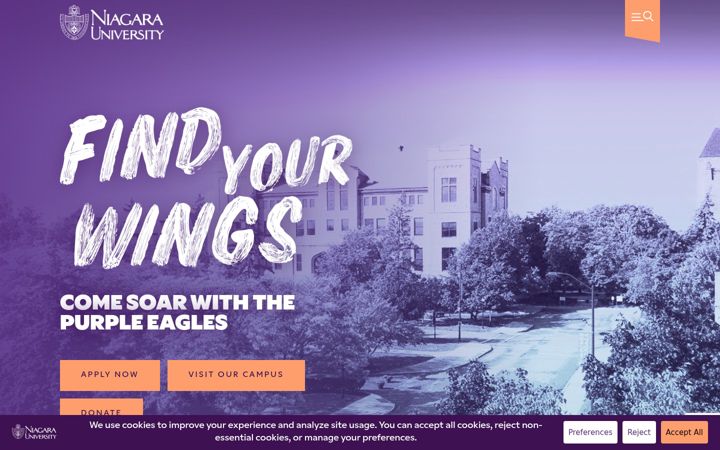 Screenshot of niagara.edu
