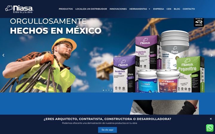 Screenshot of niasa.com.mx