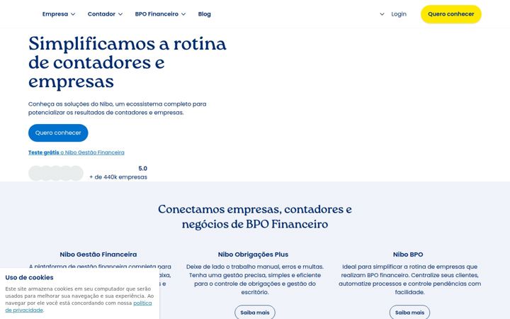 Captura de pantalla de nibo.com.br
