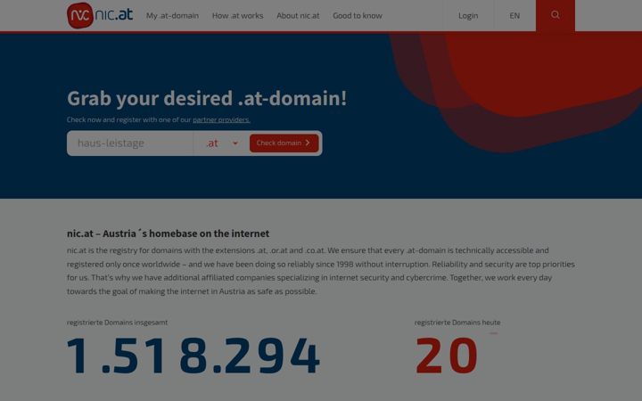 Screenshot of nic.at