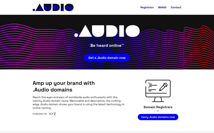 Screenshot of nic.audio