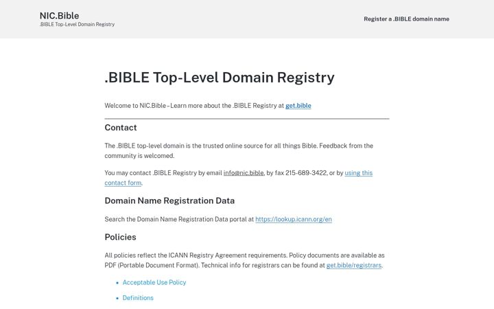 Screenshot of nic.bible
