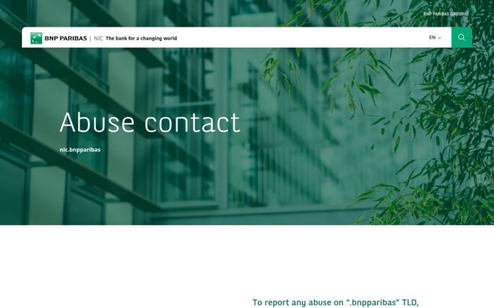 Screenshot of nic.bnpparibas
