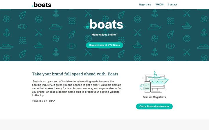 Screenshot of nic.boats