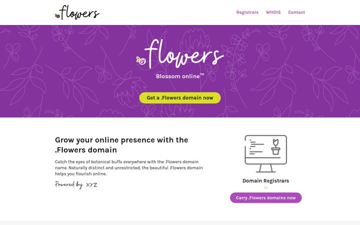 Screenshot of nic.flowers