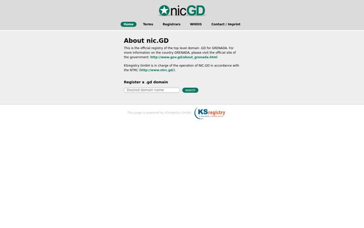 Screenshot of nic.gd