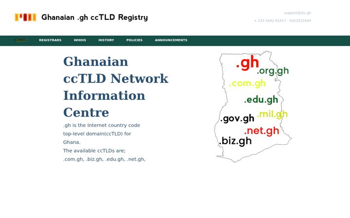 Screenshot of nic.gh
