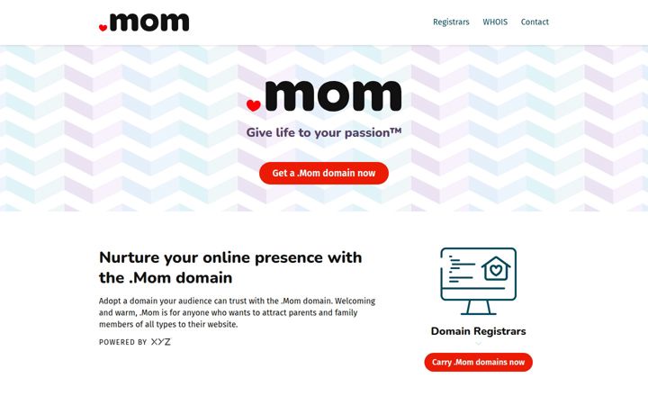 Screenshot of nic.mom